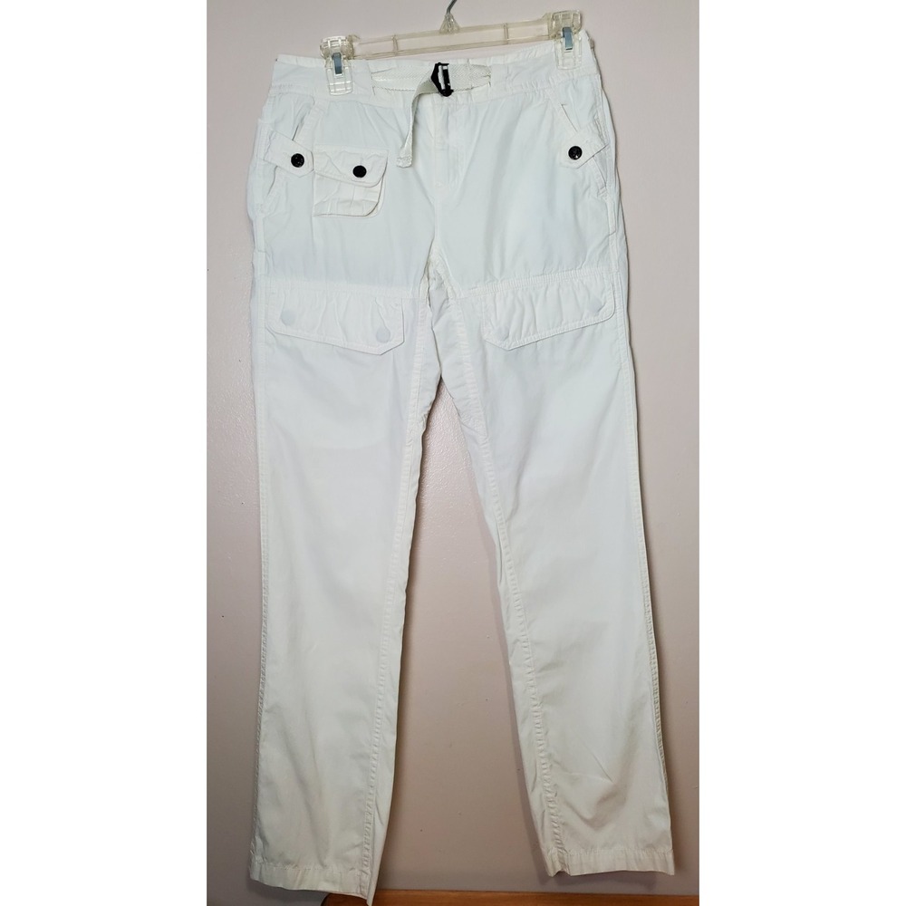 Ralph Lauren Jeans Co Women's Size 2 White Cargo Utility Pants Y2K Cotton Grunge